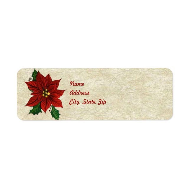 Poinsettia Address Label Template (Front)