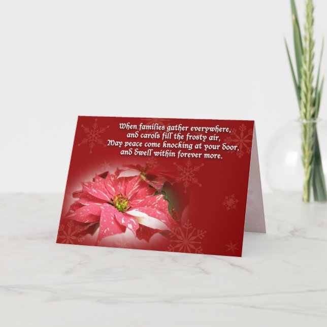 Poinsettia and Poem Christmas Card (Front)