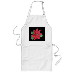 Poinsettia Apron - Black