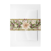 Poinsettia & Berries with Gold 