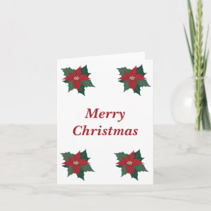 Poinsettia Border Blank Christmas Card
