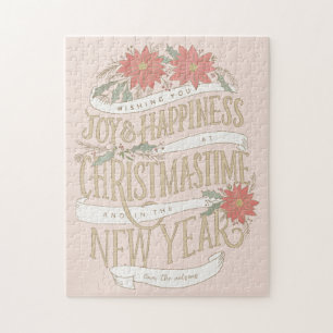 Poinsettia boughs and banners jigsaw puzzle