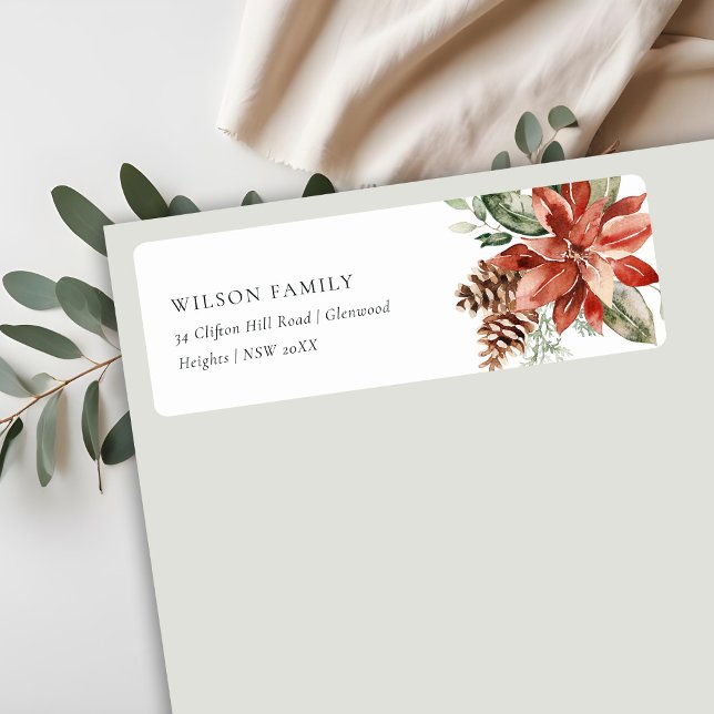 Poinsettia Bunch Merry Christmas Pine Address (Creator Uploaded)