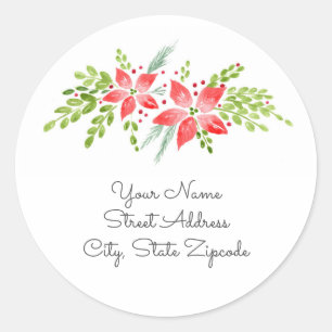 'Poinsettia Centerpiece' Address Labels