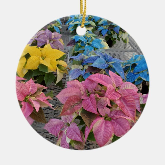 Poinsettia Ceramic Tree Decoration (Front)