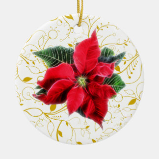 Poinsettia Ceramic Tree Decoration