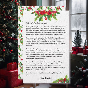 Poinsettia Christmas Family Newsletter Your Text Stationery