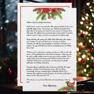 Poinsettia Christmas Family Newsletter Your Text  Stationery