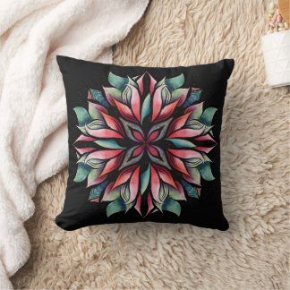 Poinsettia Christmas Floral Elegant Winter Holiday Cushion