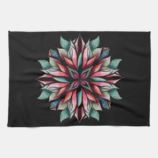 Poinsettia Christmas Floral Elegant Winter Holiday Tea Towel
