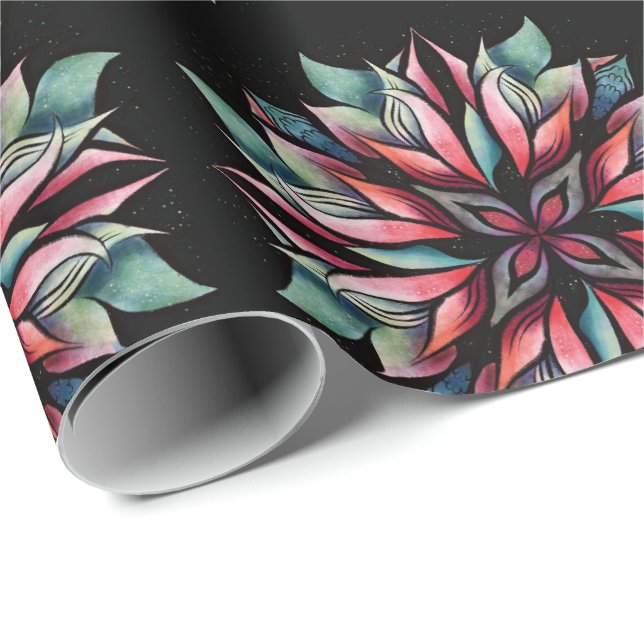 Poinsettia Christmas Floral Elegant Winter Holiday Wrapping Paper (Roll Corner)