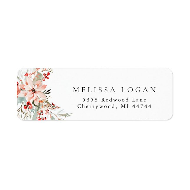 Poinsettia Christmas floral Wedding design pink (Front)