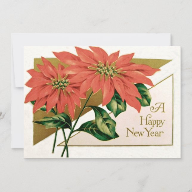 Poinsettia Christmas Flower Invitation (Front)