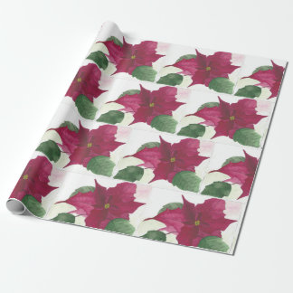Poinsettia Christmas gift wrap