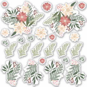 Poinsettia Christmas Holiday Contour Vinyl