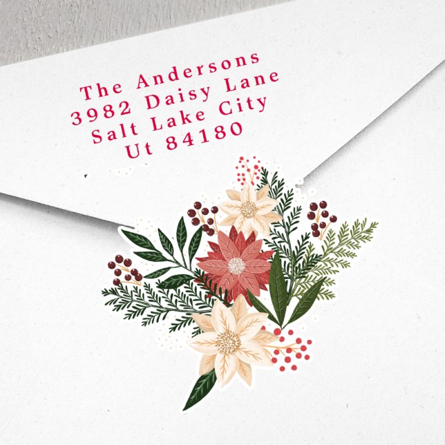 Poinsettia Christmas Holiday Contour Vinyl (Showcasing Vinyl Cut Contour Stickers - additional items (bought separately))