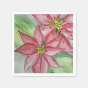 Poinsettia Christmas Holiday Party Napkin