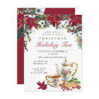 Poinsettia Christmas Holiday Tea Invitation Card