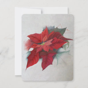 Poinsettia Christmas Oil Painting Invitation