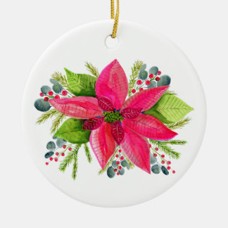 Poinsettia Christmas Ornament 