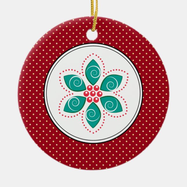Poinsettia Christmas Ornaments (Front)