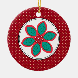 Poinsettia Christmas Ornaments