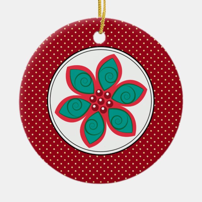 Poinsettia Christmas Ornaments (Front)