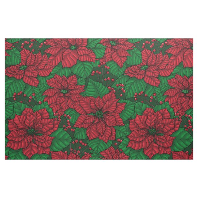 Poinsettia, Christmas pattern Fabric (Fat Quarter)
