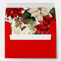 Poinsettia Christmas Return Address