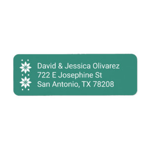 Poinsettia Christmas Return Address Label