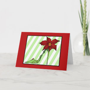 Poinsettia Christmas Shoe Card