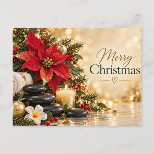 Poinsettia Christmas Spa Holiday Postcard
