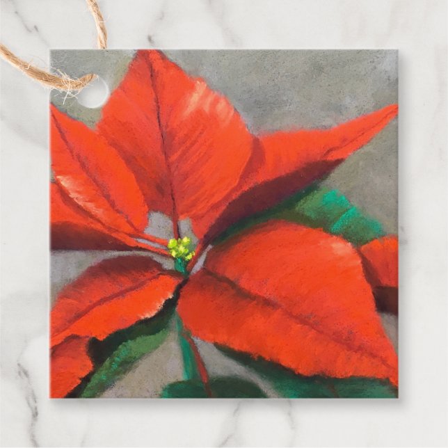 Poinsettia Christmas Tag (Front)