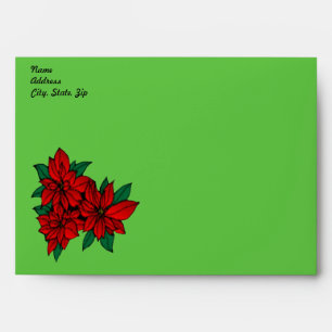 Poinsettia Cluster Envelope Template