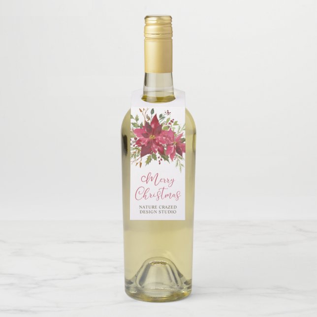 Poinsettia Company Christmas Bottle Tag (On Bottle)