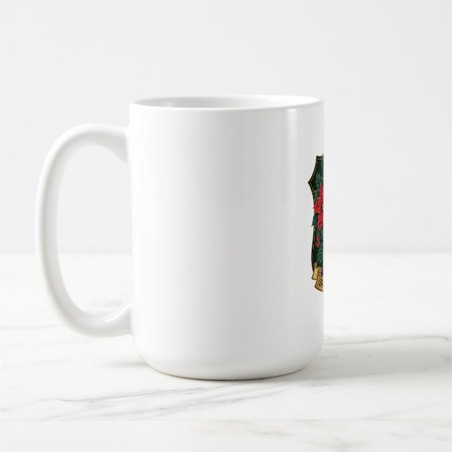 Poinsettia Crest T-Shirt Coffee Mug (Left)