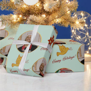 Poinsettia & Custom Photo Wrapping Paper