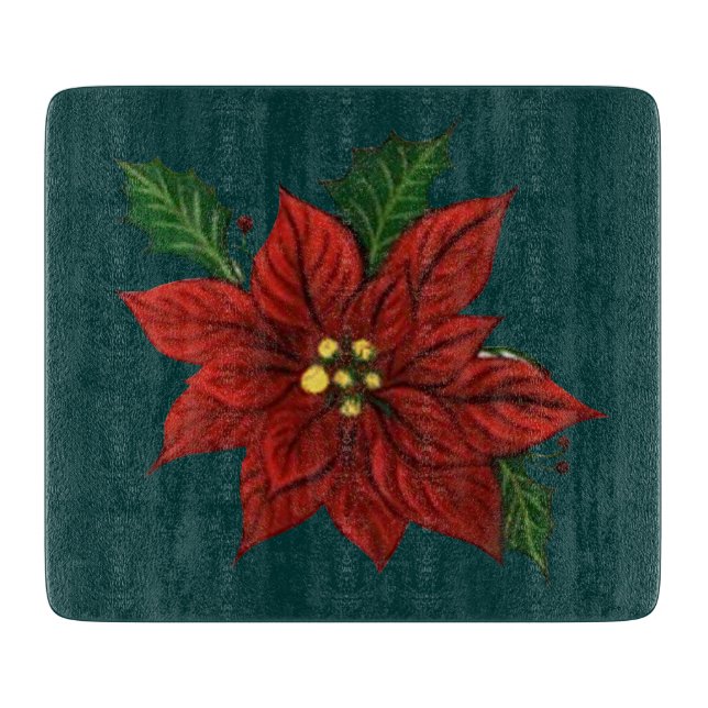 Poinsettia Cutting Board (Front)