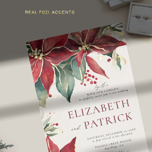 Poinsettia Elegant Christmas Winter Gold Wedding