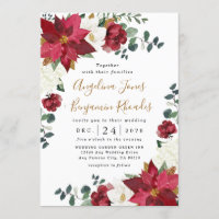Poinsettia Elegant Red Gold White Floral Wedding