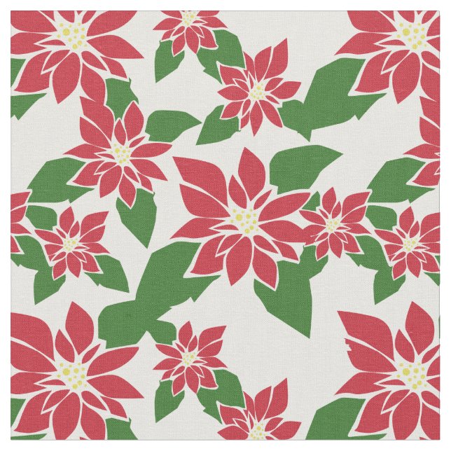 Poinsettia Fabric (Close Up)