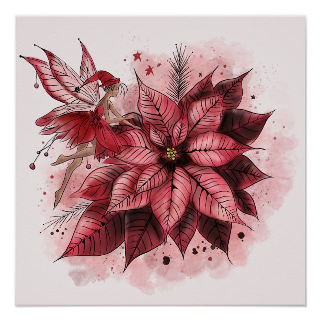 Poinsettia Fairy Poster (Front)
