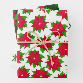 Poinsettia Festive Mexican Christmas Wrapping Paper Sheet