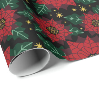 Poinsettia Festive Wrapping Paper