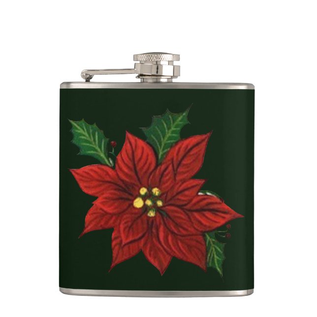 Poinsettia Flask (Front)