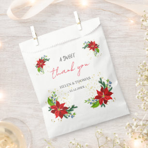 Poinsettia Floral Bouquet, Favour Bags