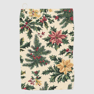 Poinsettia Floral Christmas Pattern (15) Golf Towel