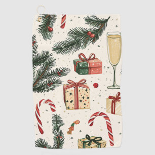 Poinsettia Floral Christmas Pattern (1) Golf Towel
