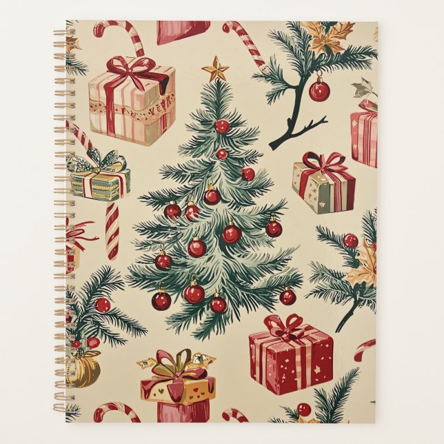 Poinsettia Floral Christmas Pattern (2) Planner (Front)