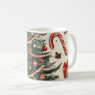 Poinsettia Floral Christmas Pattern (4) Coffee Mug